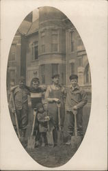 Group of Boys with Shovels Postcard