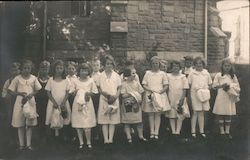 Class photo outside Postcard