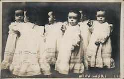 Triplet looking at mirror - trick photo? Mount Pulaski, IL Postcard Postcard Postcard