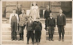 Class photo - mostly boys in short pants School and Class Photos Postcard Postcard Postcard