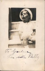 Little boy sitting on steps Children Postcard Postcard Postcard