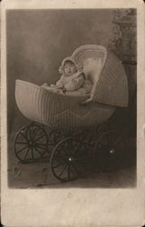 Baby in Pram, Stroller Postcard