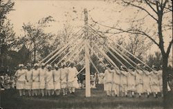 May Pole Day - Group of ladies around a May Pole Events Postcard Postcard Postcard