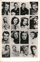 Black and white pictures of various actors and actresses Postcard Postcard Postcard