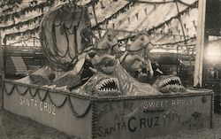 Display of King Neptune Driving Into the Sea, 1914 Apple Show Santa Cruz, CA Postcard Postcard Postcard