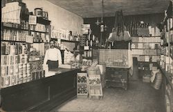 Inside view of Co-op Store with clerk Occupational Postcard Postcard Postcard