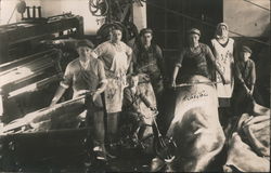 Group of Men with Equipment Postcard