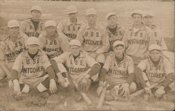 USS Montgomery Naval Destroyer Baseball Team Postcard