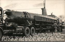 Two-man Japanese Submarine being transported on semi truck Postcard