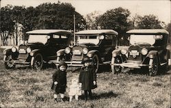 Automobiles & Children Willys-Knight, Dodge Postcard