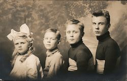 Four children posing in studio photo Postcard Postcard Postcard