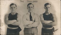 Famous Taylor Triplets: William, Jennings, Bryan - World's Cleverest Boy Boxers Boxing Postcard Postcard Postcard