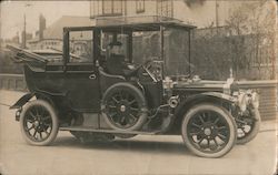 Vintage Car with Chauffer Postcard