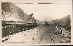 View of railroad tracks, Steamshovel Postcard