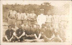 USS Utah baseball team with Commander Postcard