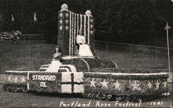 Portland Rose Festival - 1941 Standard Oil Float Postcard