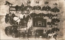 Rare! Engine Company 16, Firemen and Equipment Los Angeles, CA Postcard Postcard Postcard