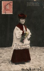 Colorized photo. Con su gesto socannon bien se puede asegurar que este sabe repicar yandar en la procesion Postcard