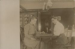 Two Women Playing Checkers Postcard