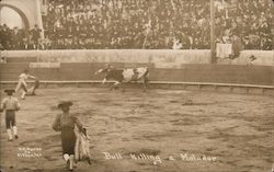 Bull killing a Matador El Paso, TX Postcard Postcard Postcard