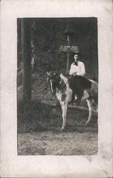 Mission Bell, Man on Horse, El Camino Real California Postcard Postcard Postcard