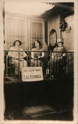 Three Women "On Our Way to California" Postcard Postcard Postcard