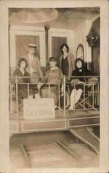 Three Women and Two Men "On Our Way to California" Postcard Postcard Postcard