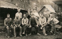 Men at a Camp Mining/Logging Alleghany, CA Postcard Postcard Postcard