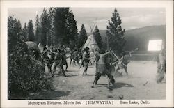 Monogram Pictures, Movie Set (Hiawatha) Bass Lake, CA Postcard Postcard Postcard