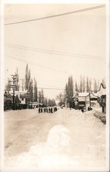 Main Street after Snow Storm, 1933 Bishop, CA Postcard Postcard Postcard