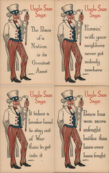 Set of 4 Cards: Uncle Sam Says Patriotic H. Bonte Postcard Postcard Postcard