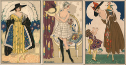 Lot of 3: Art Deco Mauzan Ladies Postcard