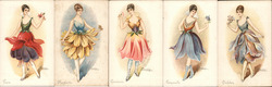 Set of 5: Flower Dancers Artist Signed M. Cherubini Postcard Postcard Postcard