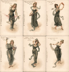 Set of 6: Women, Austin Dobson Postcard