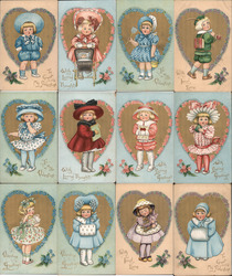 Lot of 12: Dainty Dimples Series Children Postcard Postcard Postcard