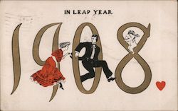 In Leap Year - 1908 Postcard