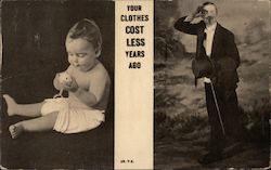 Your Clothes Cost Less Years Ago Postcard Postcard Postcard