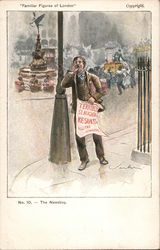 "The Newsboy" Postcard