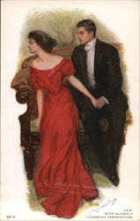 Man and woman in eveningwear Couples Postcard Postcard Postcard