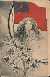 Woman and Flag Postcard