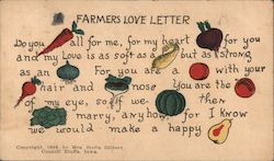 FARMERS LOVE LETTER Farming Mrs. Stella Gilbert Postcard Postcard Postcard