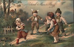 Blind Man's Buff (children playing) Postcard