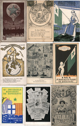 Lot of 9: Esperanto Cards, Rare, Poster-Style Postcard Postcard Postcard