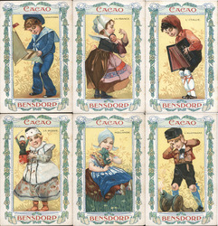 Set of 6: Bensdorp Dutch Cocoa Cacao Chocolate Postcard