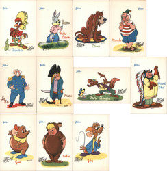 Lot of 11: French Walt Disney "Tobler" Postcards Advertising Postcard Postcard Postcard