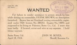 Wanted Postcard