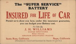 The "Super Service" Battery Postcard