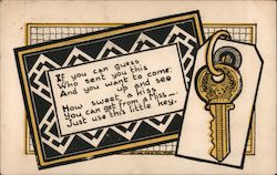 "Just Use this little Key" Comic Postcard Postcard Postcard