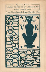 Friendly Circle of the Green Cat Esperanto Postcard Postcard Postcard