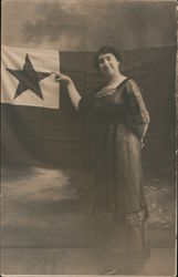 Woman with Esperanto Flag Postcard Postcard Postcard